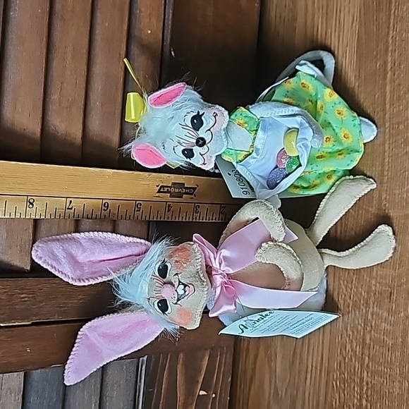 Annalee Egg Gathering Mouse & Annalee Bunny Tail Easter Bundle of 2 Dolls NWT - Picture 4 of 11